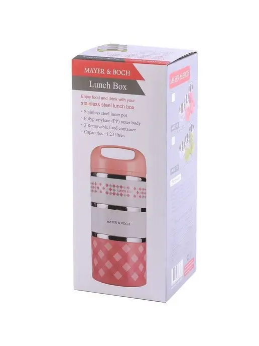 Ланч-бокс контейнер для еды нержавеющая сталь 3 секции - фото 10