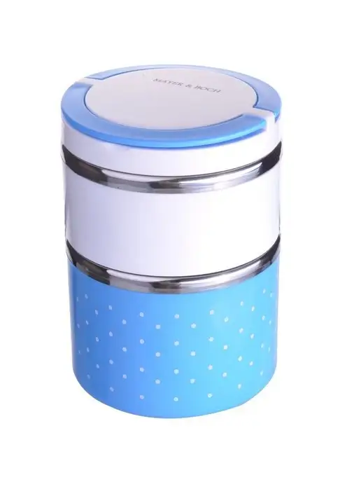 Ланч-бокс контейнер для еды нержавеющая сталь 2 секции - фото 12