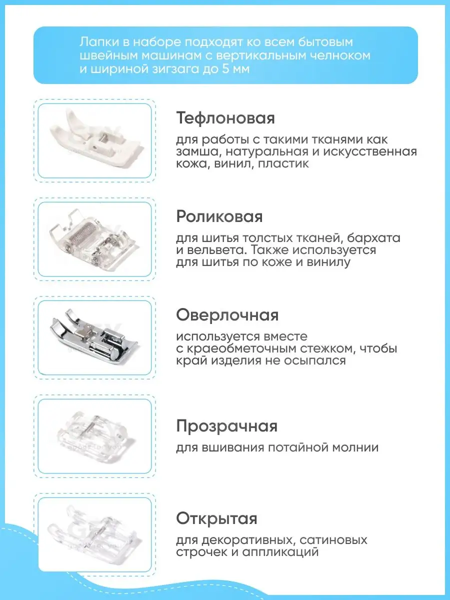 Набор для шитья аксессуары для швейных машин лапки шпульки GOODS FOR YOU  116890273 купить в интернет-магазине Wildberries