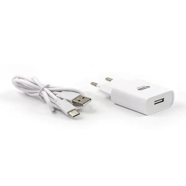 Сетевое зарядное устройство USB, кабель Type-C, 1 м