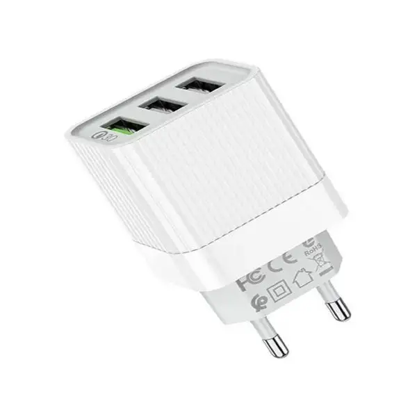 Сетевое зарядное устройство 3xUSB, QC3.0, 3 А